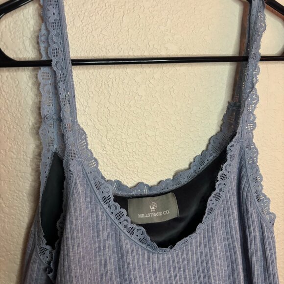 Millstrand Co Sky Blue Ribbed Sylvie Camisole Lace Detail - Picture 4 of 7